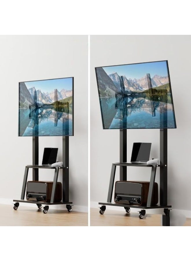 Adjustable Mobile TV Stand with Wheels for 32–75 Inch Screens, Floor Rolling TV Trolley, Max VESA 600x400 mm, Load up to 50kg - Image 2