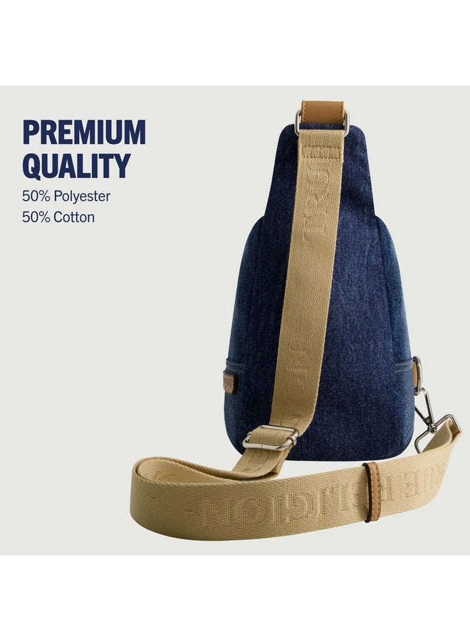 TRUE RELIGION Women'S Sling Bag Small Travel Backpack With Adjustable Shoulder Crossbody Strap Dark Denim - Image 5