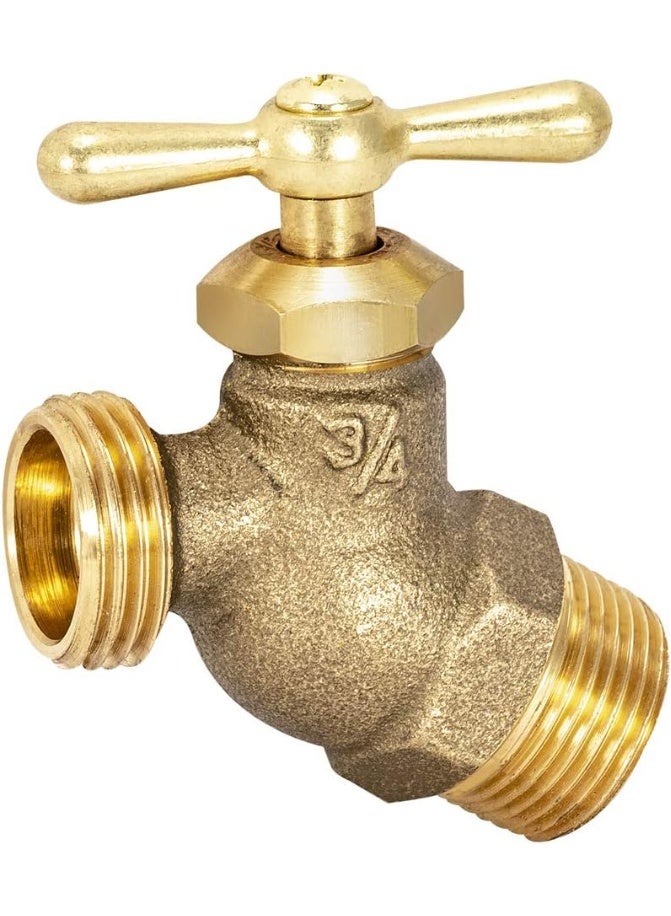 Eastman Eastman Male No-Kink Hose Bibb, 3/4 Inch MIP Connection, Brass Plumbing Fitting, 20207  - Image 1