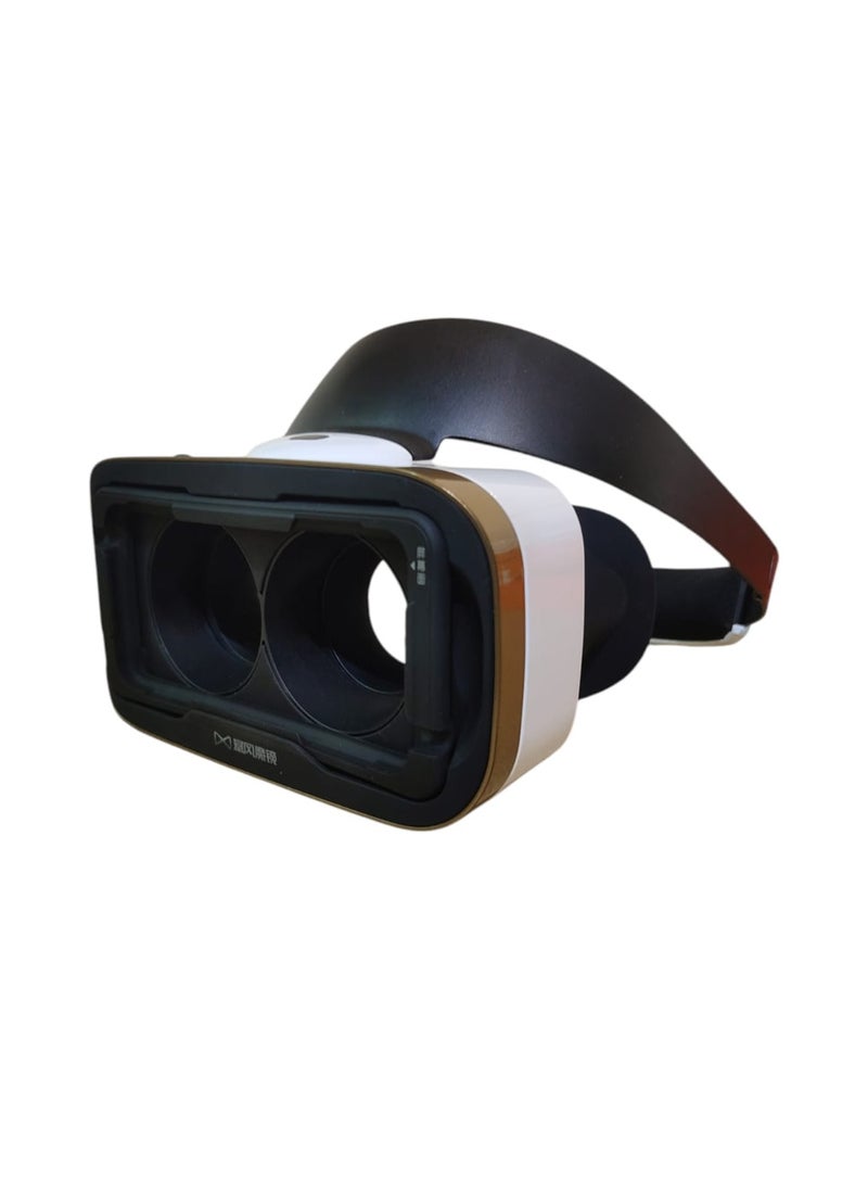 ماركة غير محددة - MJ 4 الإصدار الذهبي VR نظارات الواقع الافتراضي لعبة فيديو مسرح خاص ثلاثي الأبعاد مع جهاز تحكم عن بعد ومكبر صوت للآيفون 4.7-6 بوصة - ذهبي - Image 1