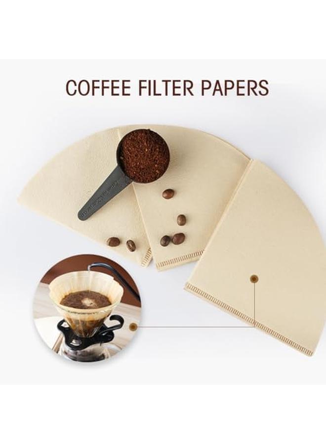 شواي 100 قطعة V60 فلتر القهوة الورقي غير المبيض القابل للتصرف مرشح القهوة المخروطي المحمول لمدة 2 4 أشخاص - Image 2