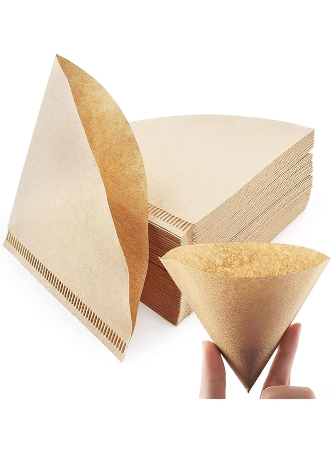 شواي 100 قطعة V60 فلتر القهوة الورقي غير المبيض القابل للتصرف مرشح القهوة المخروطي المحمول لمدة 2 4 أشخاص - Image 1