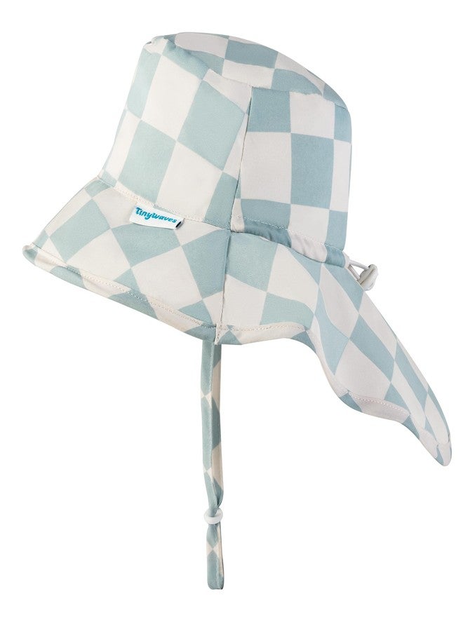 Tiny Twinkle Sun Protection Baby Flap Hat with UPF 50+ Sun Protection for Baby and Toddler Boys and Girls(Sage Checkers,9-18 Months) - Image 1