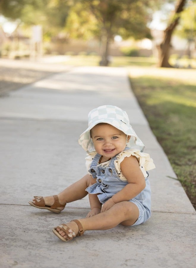 Tiny Twinkle Sun Protection Baby Flap Hat with UPF 50+ Sun Protection for Baby and Toddler Boys and Girls(Sage Checkers,9-18 Months) - Image 2