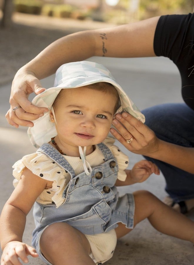 Tiny Twinkle Sun Protection Baby Flap Hat with UPF 50+ Sun Protection for Baby and Toddler Boys and Girls(Sage Checkers,9-18 Months) - Image 3