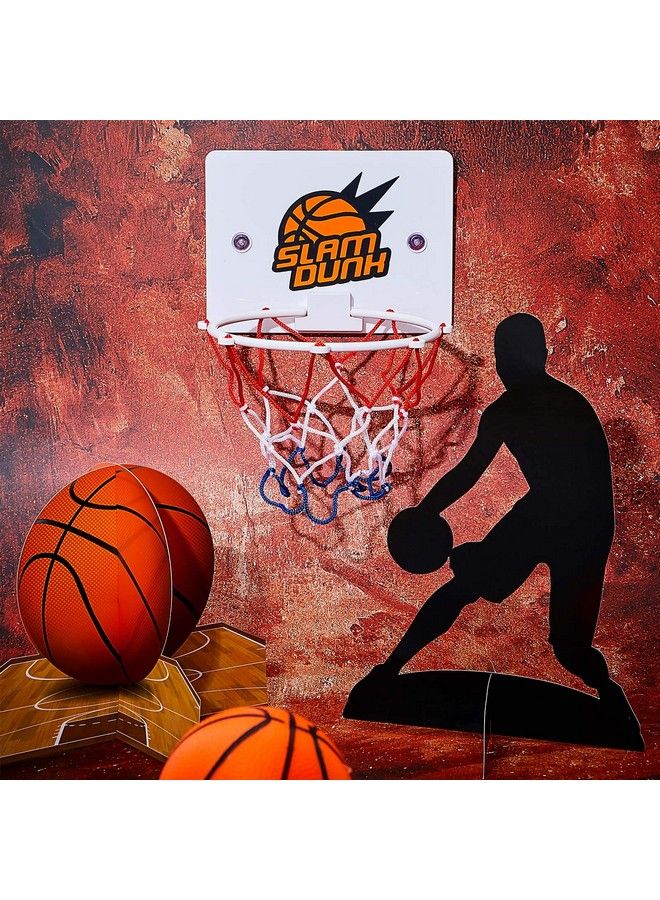 Skylety 24 قطعة زينة مركزية لكرة السلة زينة طاولة حفلة السلة لوازم حفلة لاعب كرة السلة ظلال قصاصات كرة السلة زينة حفلة كرة السلة لعيد الميلاد أو حفلة استقبال المولود - Image 5