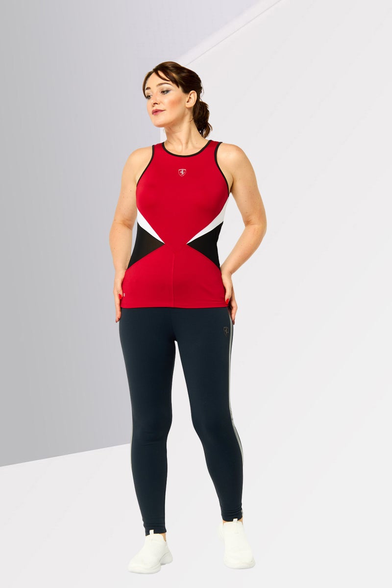 Scuderia Ferrari Women Sportswear Fit Brand Logo Sleeveless  Running Top, Multicolor - Image 2