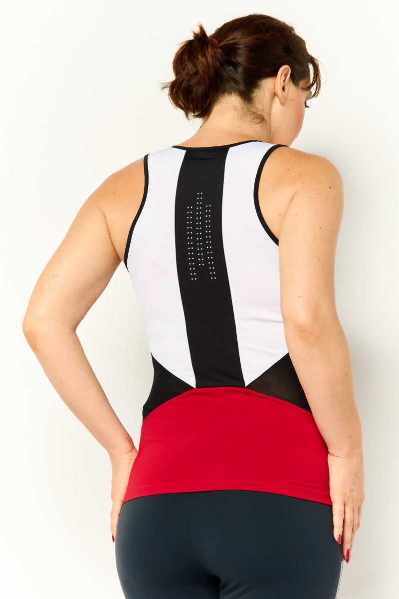 Scuderia Ferrari Women Sportswear Fit Brand Logo Sleeveless  Running Top, Multicolor - Image 4