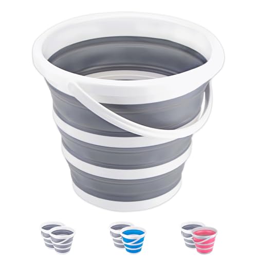 Craftend Collapsible Bucket 10L 2.6 Gallon Cleaning Bucket Mop Bucket Folding Foldable Portable Small Plastic Water Supplies for Outdoor Garden Camping Fishing Car Wash Space Saving - Image 1