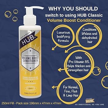 HUB Classic Volume Boost Conditioner 250ml x 1 for Normal fine flat and limp hair - Image 5