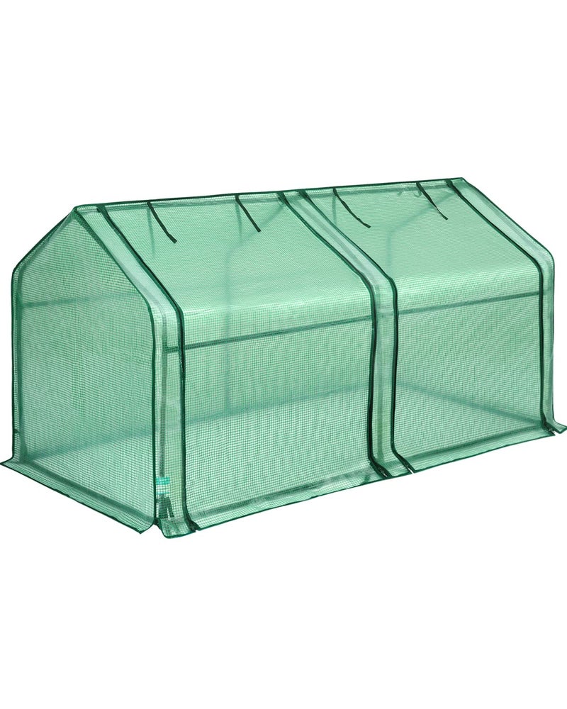 Quictent Mini Greenhouse, Portable Quick-Setup Small Tabletop Waterproof UV Protected PE Cover Shelter for Outdoors/Indoors W/ Raised Base for Garden Plant Seed Starting, 71"x36"x36", Green - Image 1