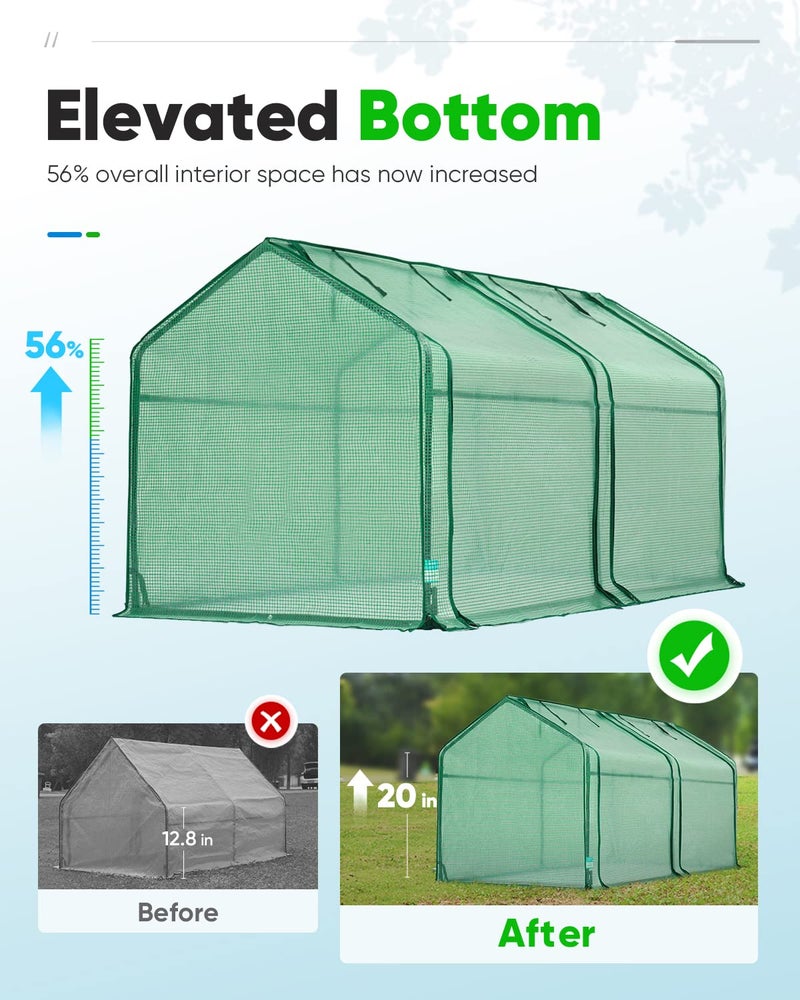 Quictent Mini Greenhouse, Portable Quick-Setup Small Tabletop Waterproof UV Protected PE Cover Shelter for Outdoors/Indoors W/ Raised Base for Garden Plant Seed Starting, 71"x36"x36", Green - Image 4
