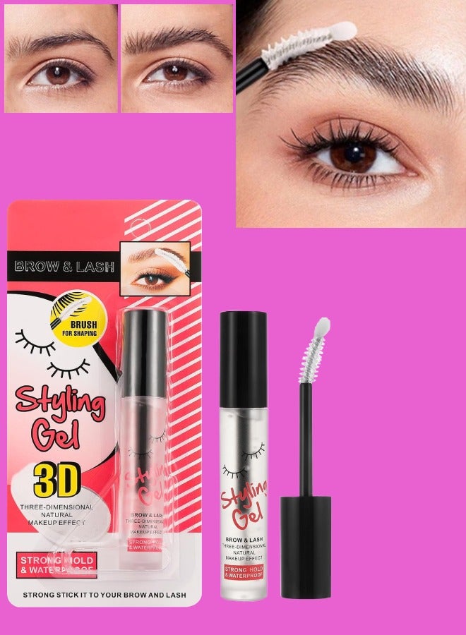Kiss Beauty Clear Eyebrow and Lash Styling 3D Gel Waterproof Long Lasting 16 hours Natural Finish Gel Feathery Fluffy and Brow Freeze Eyebrow Styling Wax Transparent Eyebrow and Lash Setting Gel  - Image 1