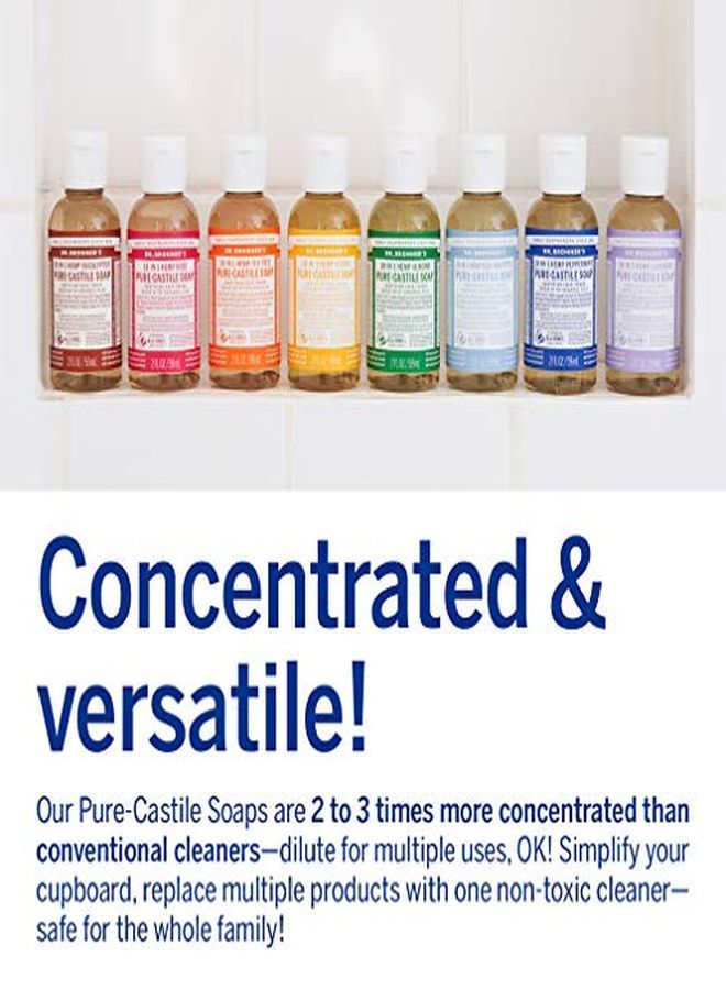 Dr. Bronner'S  Purecastile Liquid Soap (Almond Travel Size 2 Ounce)  Made With Organic Oils 18In1 Uses: Face Body Hair Laundry Pets And Dishes Concentrated Vegan Nongmo - Image 3