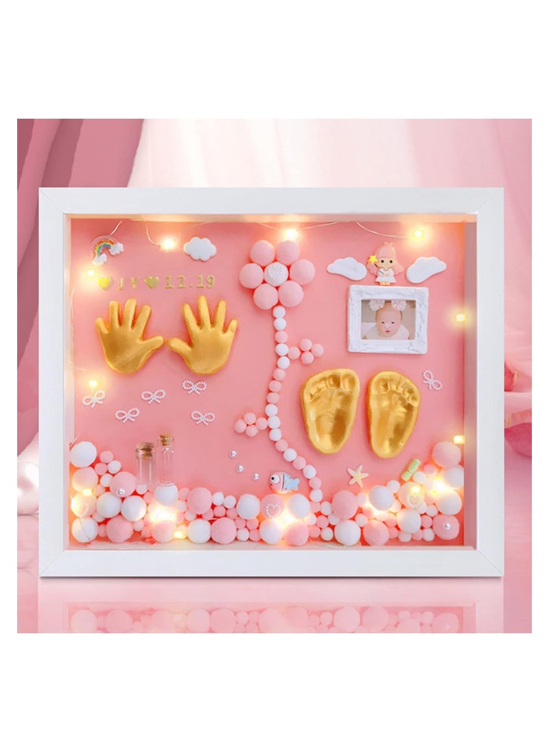SYOSI Baby Hand and Footprint Kit, Keepsake Hands Casting kit, Newborn Baby Nursery Memory Art Photo Frame Kit, Baby Shower Picture Frames, for New Parents Gift, Clay Hand Print Picture Frame  - Image 1