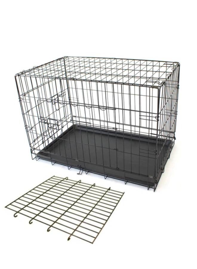 Double door foldable dog crate 78 cm - Image 1