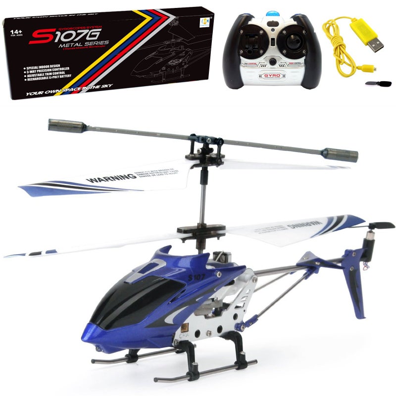 طائرة هليكوبتر صغيرة عن بعد Cheerwing S107S107G Phantom 3CH 35 قناة مع نظام جيروسكوب باللون الأزرق