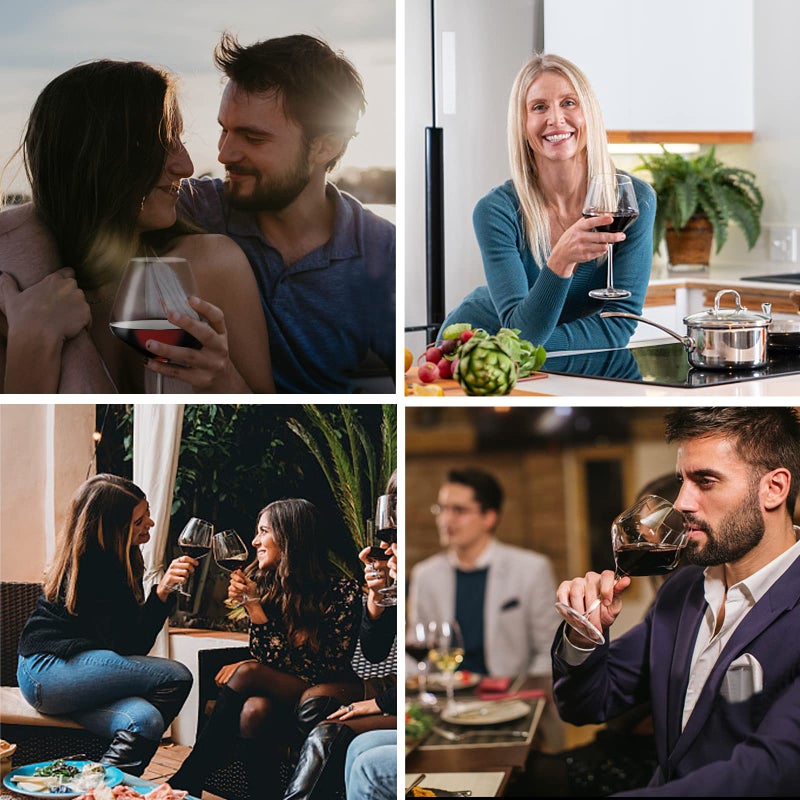 Yaschmo Crystal Red Wine Glasses Set Of 4 24.8Oz Large Wine Glasses With Long Stem Hand Blown Lead-Free Glass Ideal Gift Packaging For Wedding Anniversary Birthday Christmas - Image 5