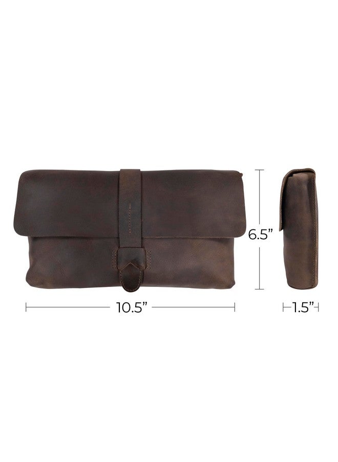 Hide & Drink , Leather Clutch Bag/Handbag/Accessory Organizer/Phone Bag/Case, Handmade Includes 101 Year Warranty :: Bourbon Brown - Image 5