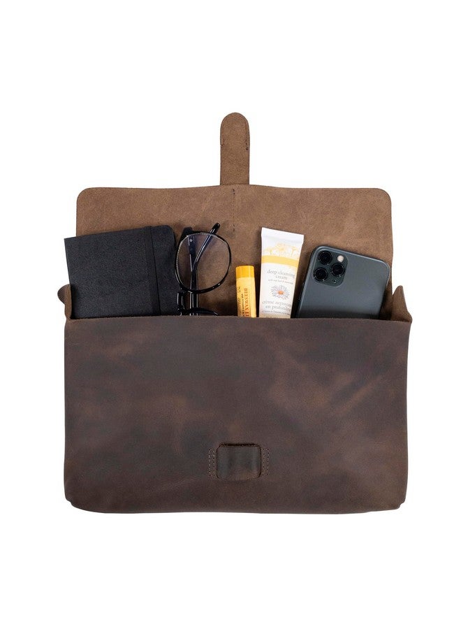 Hide & Drink , Leather Clutch Bag/Handbag/Accessory Organizer/Phone Bag/Case, Handmade Includes 101 Year Warranty :: Bourbon Brown - Image 2