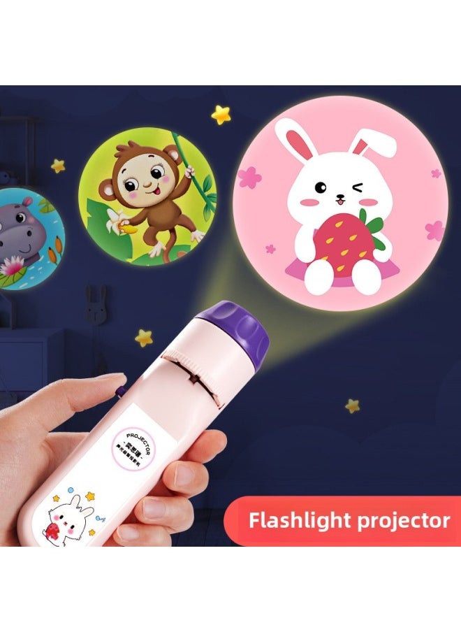Generic - Projector Flashlight Children's Children's Children's Day Gift Educational Early Education Star Light Toy Girl Boy Baby Story Machine-Color:Little Whale [20 Sets Of Themes, 160 Patterns, Free Batteries + Screwdriver + Exquisite Gift Box] - Image 1