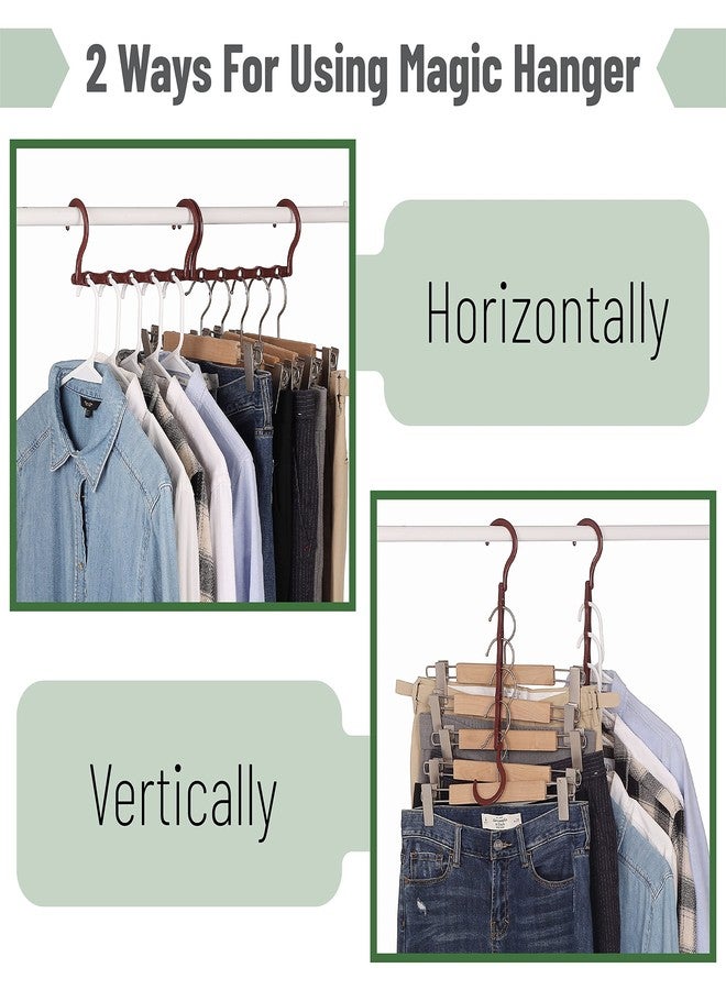 Mr. Pen Space Saving Hangers - 8 Pack Mahogany Color Space Saver Shirt Hangers - Image 4