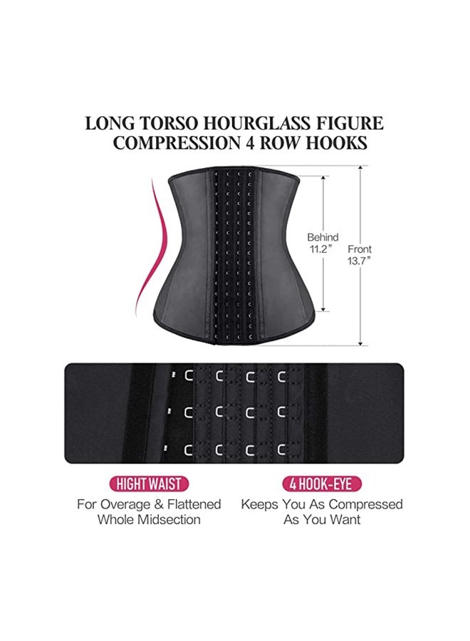 Waist Trainer Body Shaper Underbust Waist Corsets for Women Latex 9 Steel Bones Breathable Plus Size Tight Fit for Waist Training Help with Posture L - Image 2