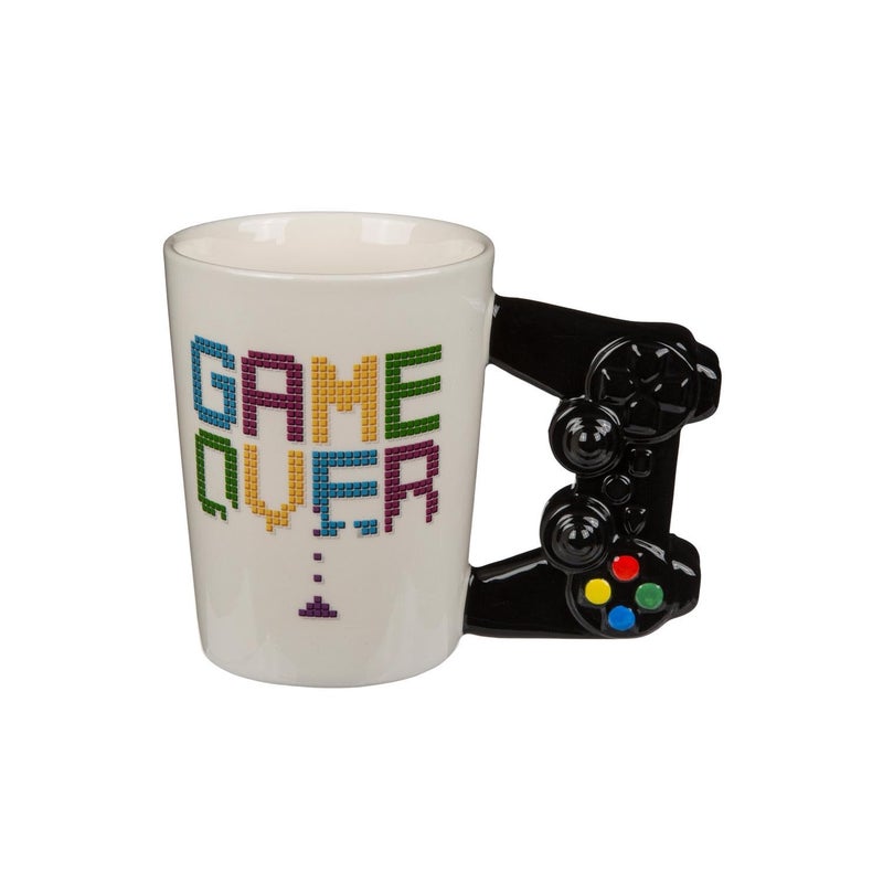 ootb Game Over Mug with Controller Handle Ceramic White 9 Count Pack of 1 400 milliliters
