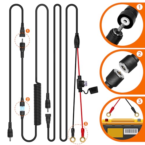CHolic Magnetic Power Cord, Snowmobile Helmet Heated Shield Cord, RCA Plug Heated Cord for Heated Most Electric Shields, Helmet, Visor Port (Kit) - Image 5