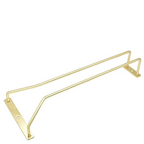 zoohot 12-Inch Gold Wine Glass Rack, Under Cabinet Wine Glass Holder Stemware Rack - Hanging Stemware Holder for Cabinet Kitchen Bar, Set of 3 - Image 4