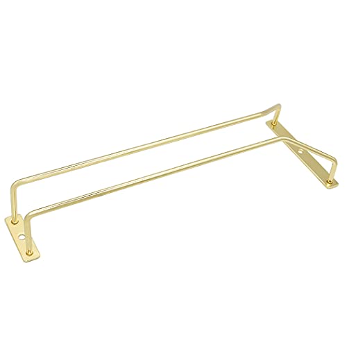 zoohot 12-Inch Gold Wine Glass Rack, Under Cabinet Wine Glass Holder Stemware Rack - Hanging Stemware Holder for Cabinet Kitchen Bar, Set of 3 - Image 5