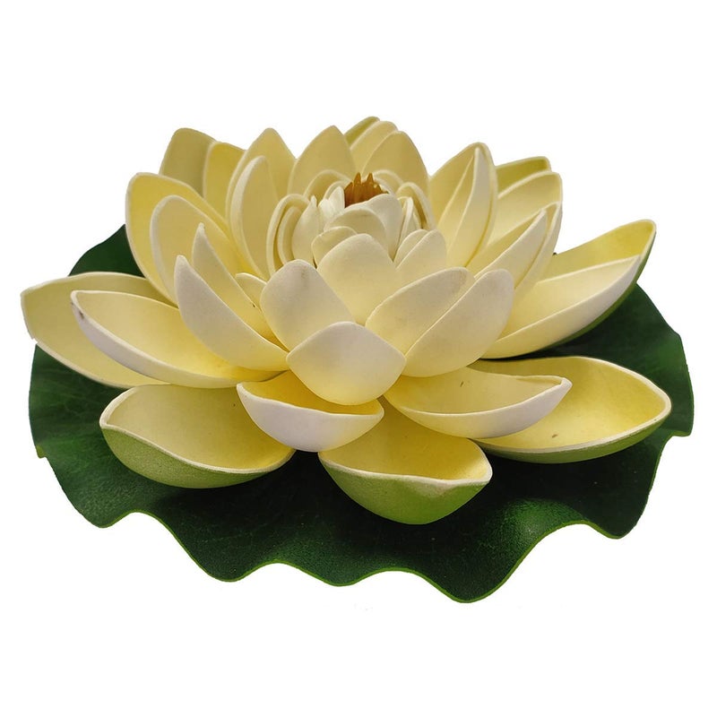Pride Store Pride Store 6 inches Artificial Water Floating Lotus with Rubber Leaf for Decoration large size lotus christmas decorations Artificial floating lotus flower 16 cm L x W big size 1  - Image 1
