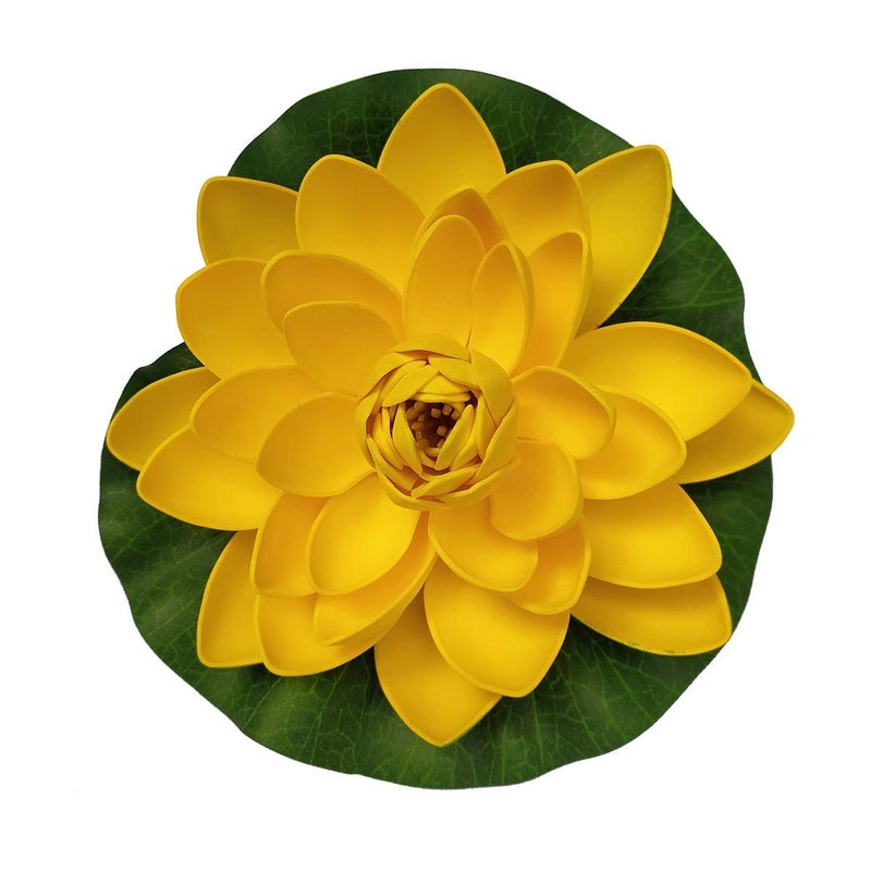 Pride Store Pride Store 6 inches Artificial Water Floating Lotus with Rubber Leaf for Decoration large size lotus christmas decorations Artificial floating lotus flower 16 cm L x W big size 1  - Image 2