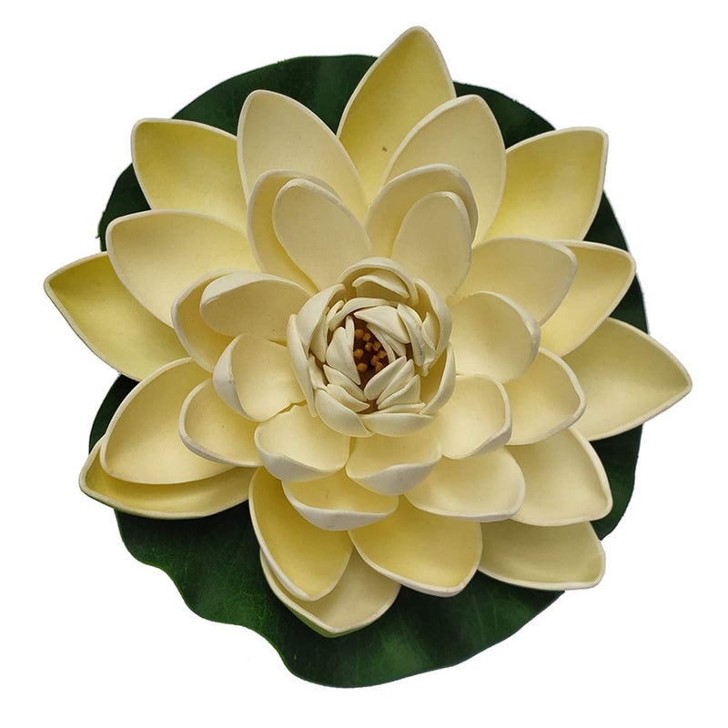 Pride Store Pride Store 6 inches Artificial Water Floating Lotus with Rubber Leaf for Decoration large size lotus christmas decorations Artificial floating lotus flower 16 cm L x W big size 1  - Image 3