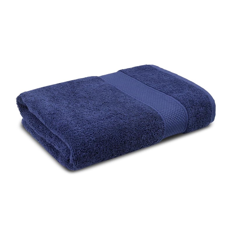 Trident 100 Cotton Towels for Bath Towels for Bath Large Size Bath Towel Soft Absorbent 450 GSM 1 Piece Bath Towel for MenWomen Urban Comfort 70 cms x 140 cms New Navy - Image 1