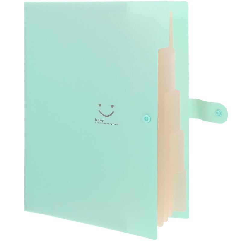 A4 Accordion File Folder 5 Pockets Expanding Document Organizer Portable Green - Image 2