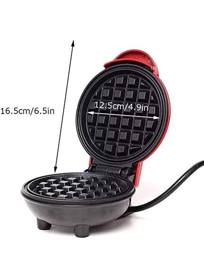 Mini Round Waffle Maker, Non-Stick Coating Small Waffle Maker Belgian Waffle Maker Retro Waffle Maker - Image 4