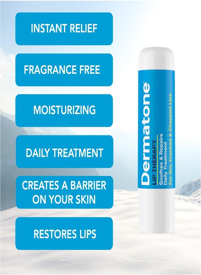 Dermatone Lip Therapy Balm | Moisturizing & Repair for Dry, Chapped Lips | With Aloe, Lanolin, Cocoa Butter & Vitamin E | Fragrance Free | Daily & Overnight Lip Care | 0.13 oz, 2 Pack - Image 3
