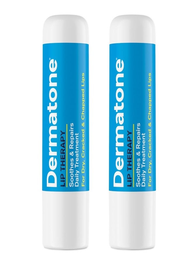 Dermatone Lip Therapy Balm | Moisturizing & Repair for Dry, Chapped Lips | With Aloe, Lanolin, Cocoa Butter & Vitamin E | Fragrance Free | Daily & Overnight Lip Care | 0.13 oz, 2 Pack - Image 2