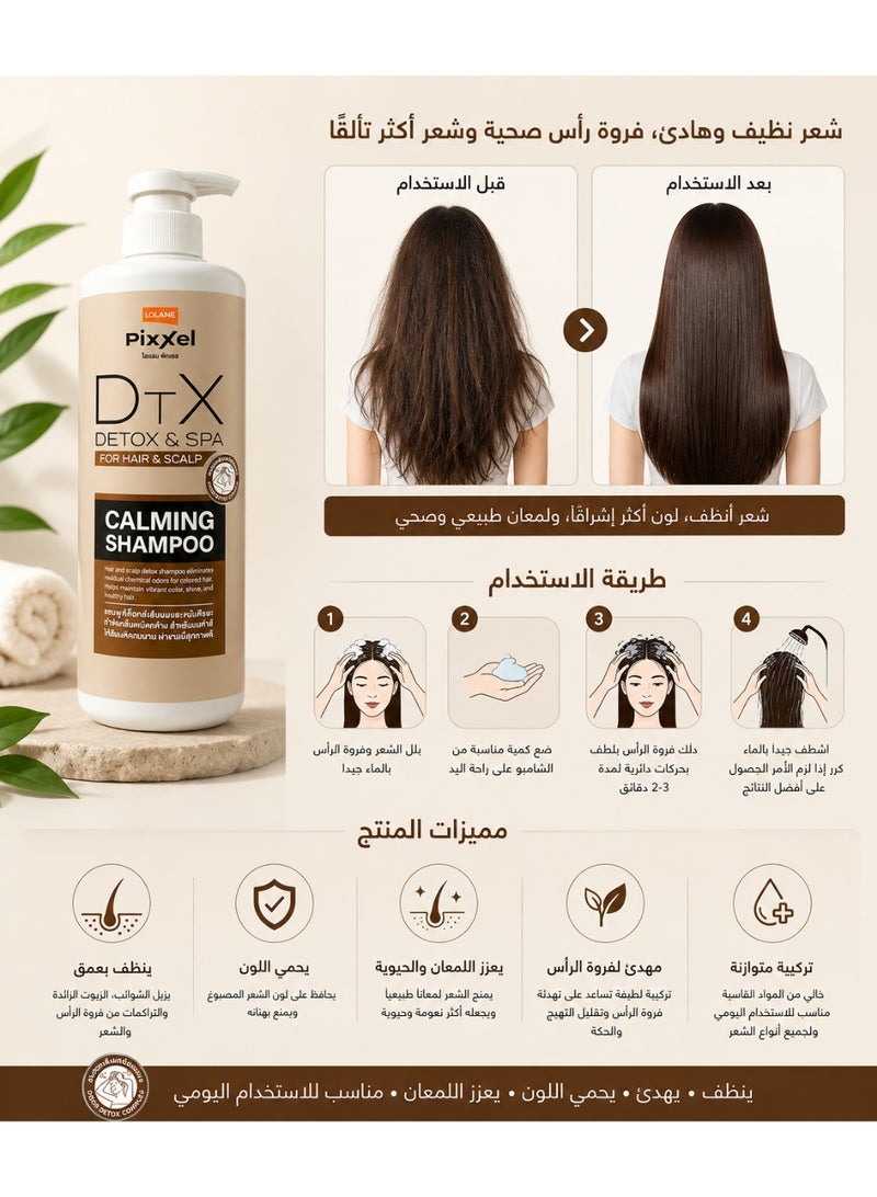 لولان مجموعة لولان بيكسل ديتاكس وسبا المهدئة للشعر المصبوغ - شامبو + حمام كريم لإزالة الروائح الكيميائية وحماية اللون 550 + 475 مل - Image 5