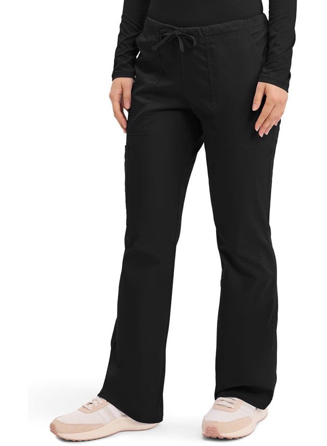 Cherokee Women's Workwear Core Stretch Drawstring Cargo Scrubs Pant, Black, XS - Image 3