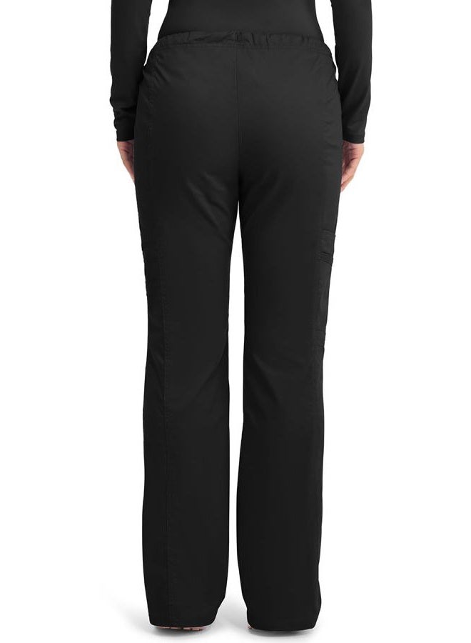 Cherokee Women's Workwear Core Stretch Drawstring Cargo Scrubs Pant, Black, XS - Image 4