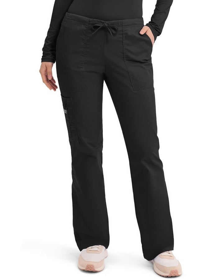 Cherokee Women's Workwear Core Stretch Drawstring Cargo Scrubs Pant, Black, XS - Image 1