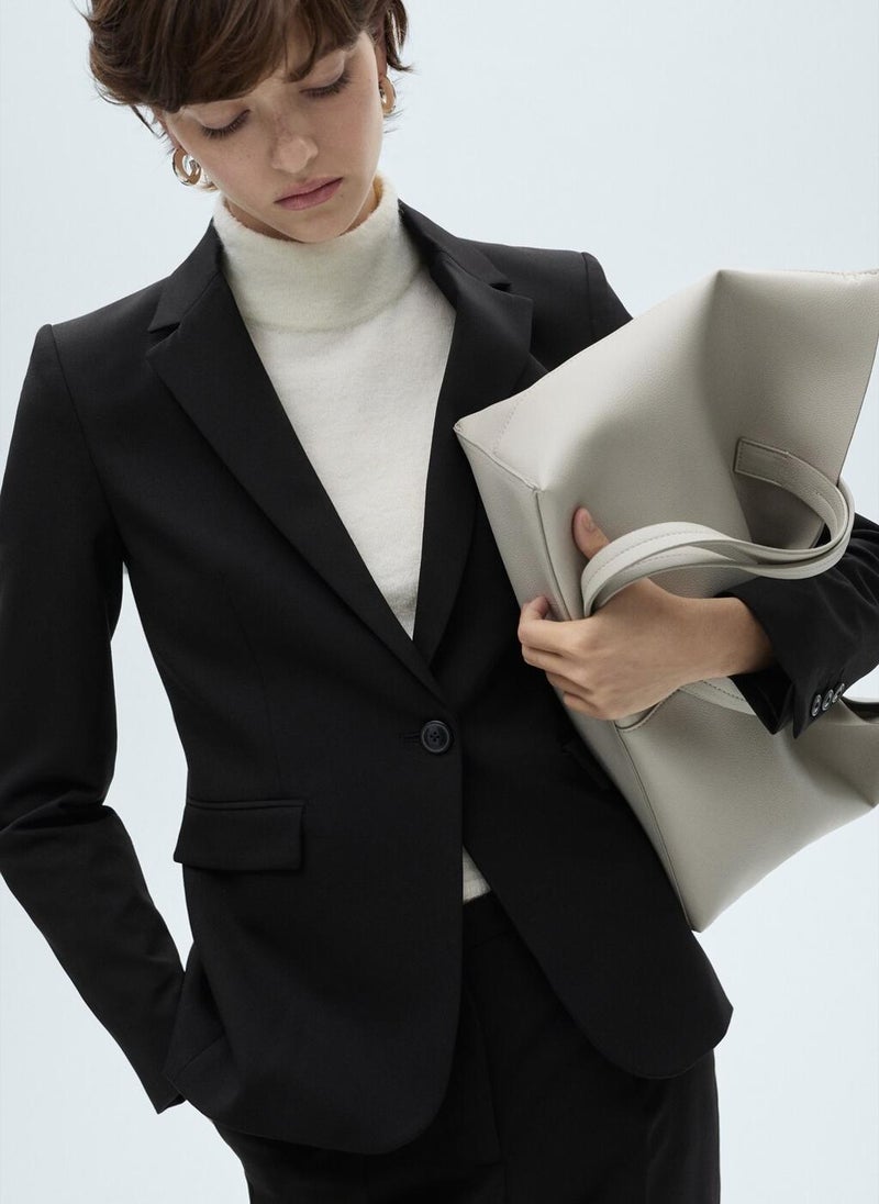 MANGO Fitted suit jacket - Image 3