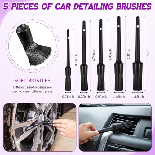 Wovnet 16 Pcs Windshield Cleaner Tool, Car Cleaning Kit with Various Detailing Brushes Set Spray Bottle Cleaner Towel Cleaning Gel Accessories Car Interior Detailing Kit for Windows Vents(Purple) - Image 5