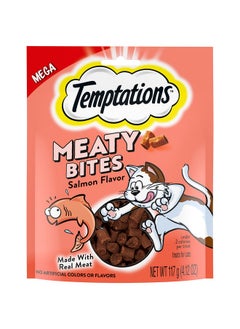 Temptations Meaty Bites Soft And Savory Cat Treats Salmon Flavor, 4.12 Oz. Pouch  - Image 1