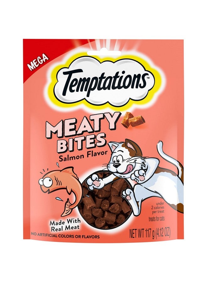 Temptations Meaty Bites Soft And Savory Cat Treats Salmon Flavor, 4.12 Oz. Pouch - Image 1