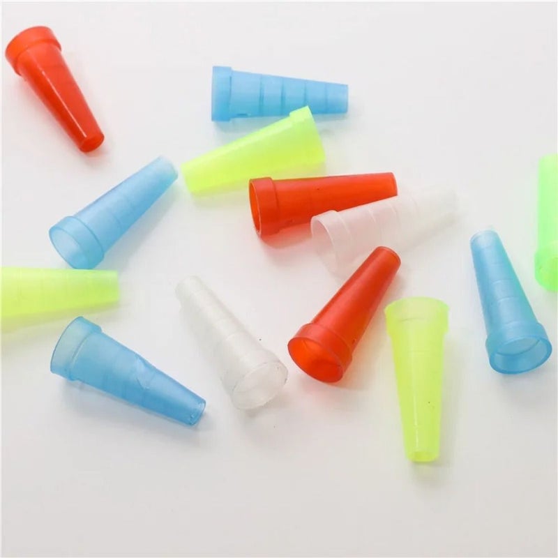 100 Pcs Random Color Plastic Hookah Mouthpieces With Tapered Needle Blunt Tip - Image 1