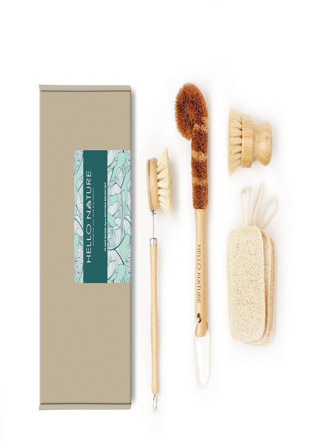 HELLO NATURE Plant-Based 6pcs Kitchen Brush Set by HELLO NATURE, Sustainable & Biodegradable Natural Fibre Bamboo Dish Brush,Bottle Brush,Pot Brush & 3 Natural Loofah Sponges, Zero-Waste,Plastic Free Kitchen Set - Image 2