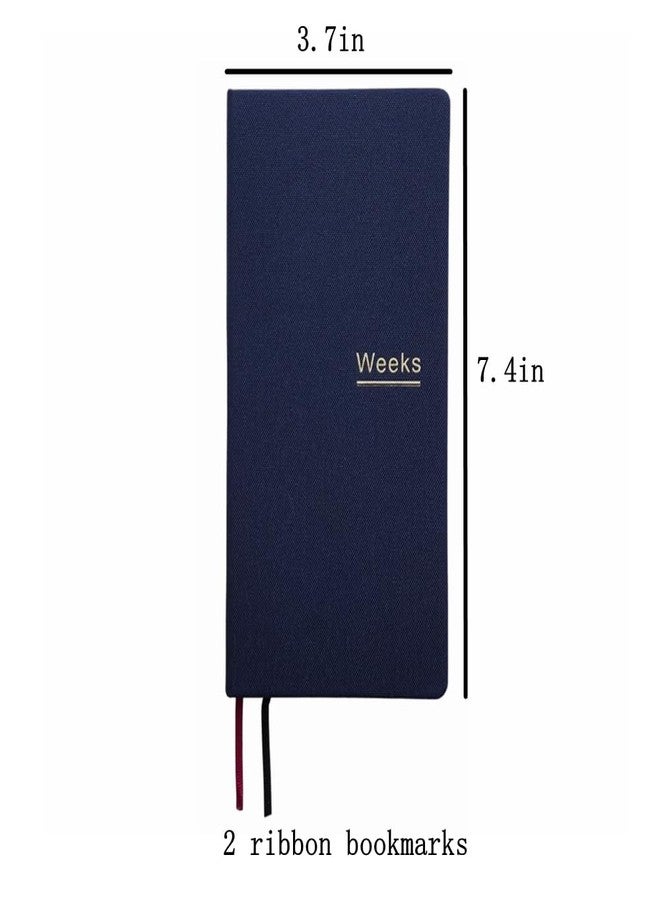 receip Undated Weekly Planner Notebook Pocket Organizer Appointment Book Journal Notebook A6 Week Plan Notepad (Dark blue with cover) - Image 2
